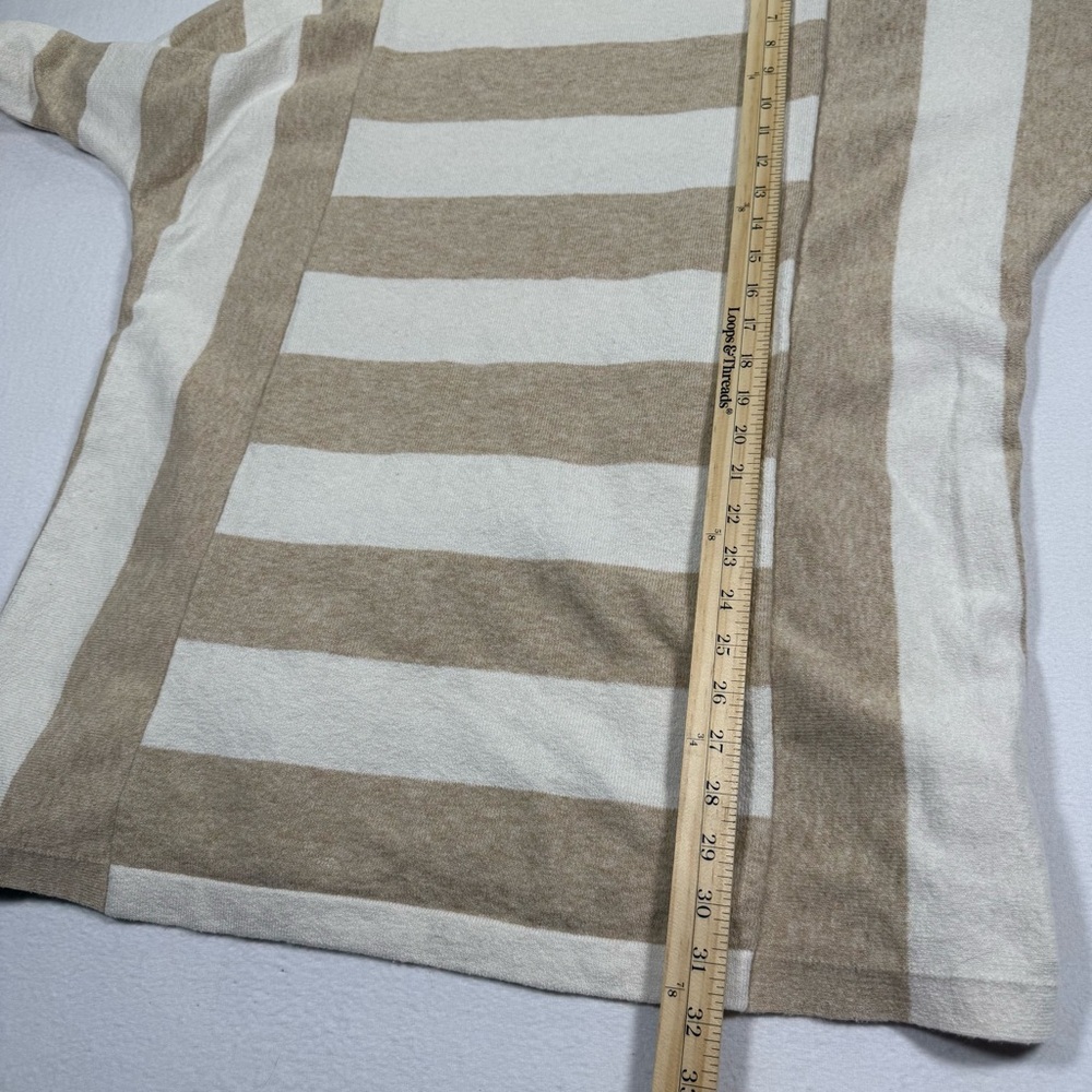 J JILL dolman sweater tunic neutral Striped Beige and White Sweater XL - Picture 4 of 8